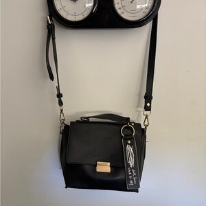 Zara Black Crossbody Bag with Silver Hardware